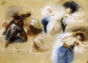 Eugene Delacroix, Sketch for The Death of Sardanapalus